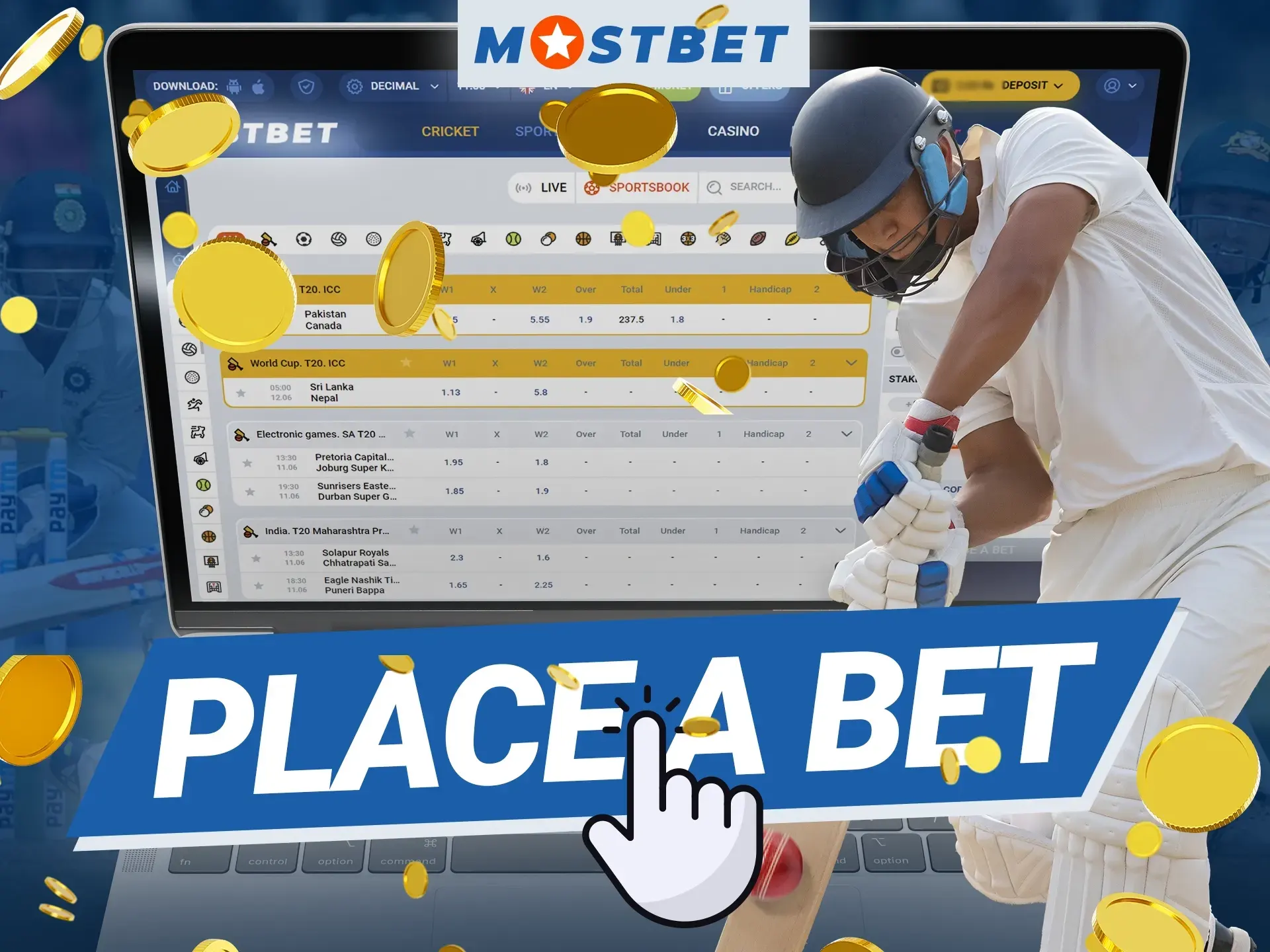 What do I need to do so that I can place bets at the Mostbet online casino.