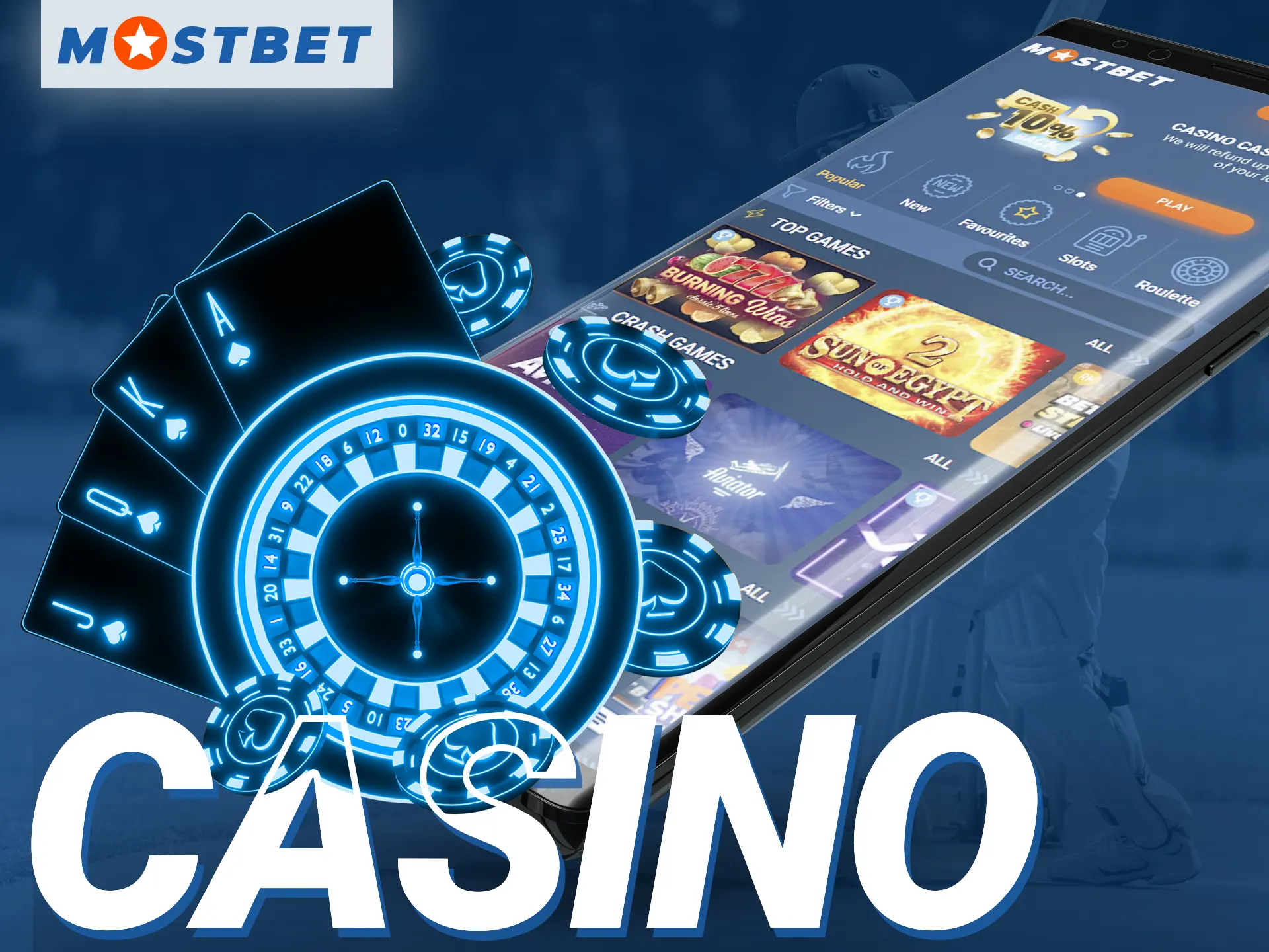 What casino games can I play in the Mostbet online casino app.