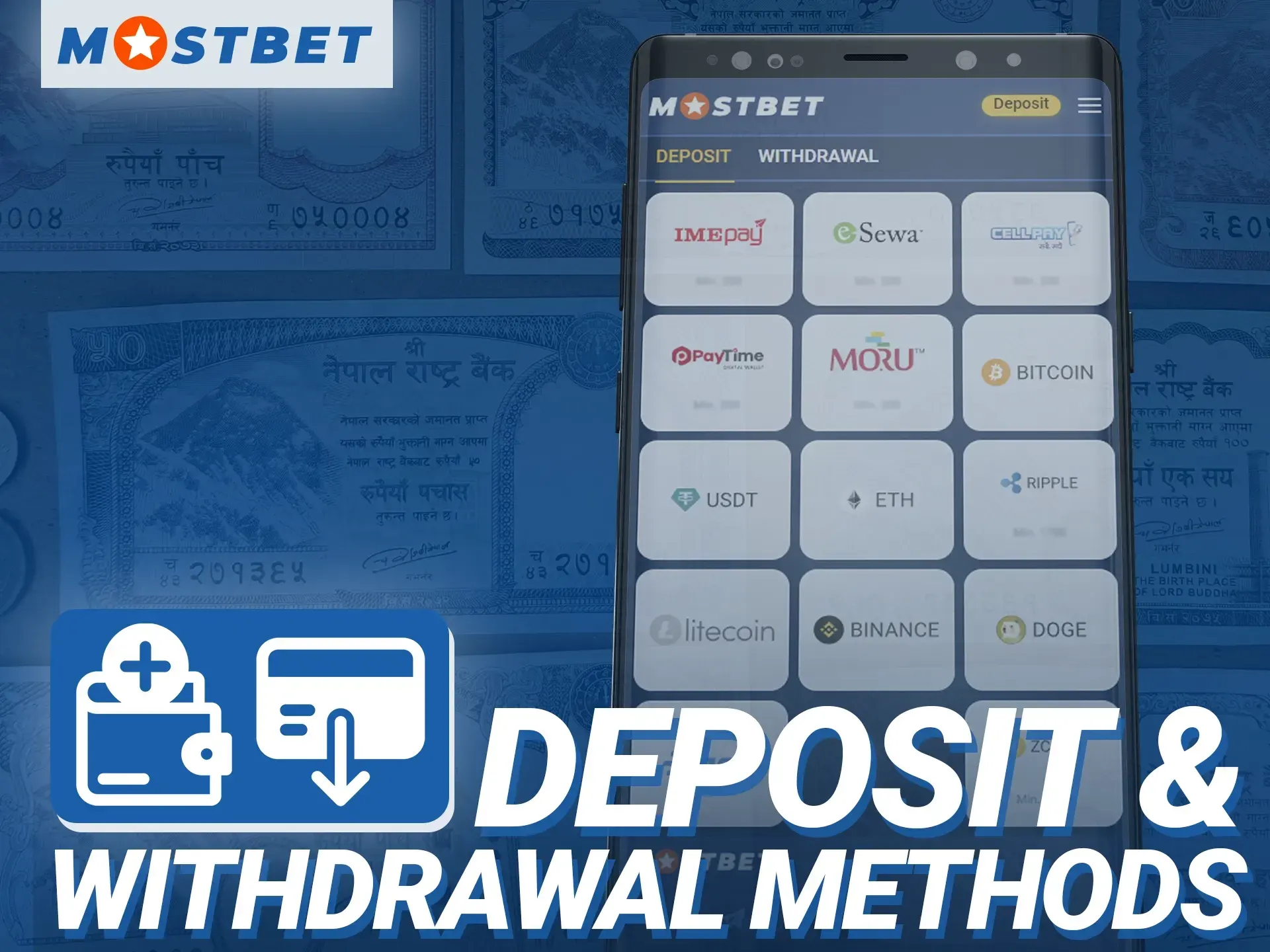 What deposit methods are available to players at Mostbet online casino.