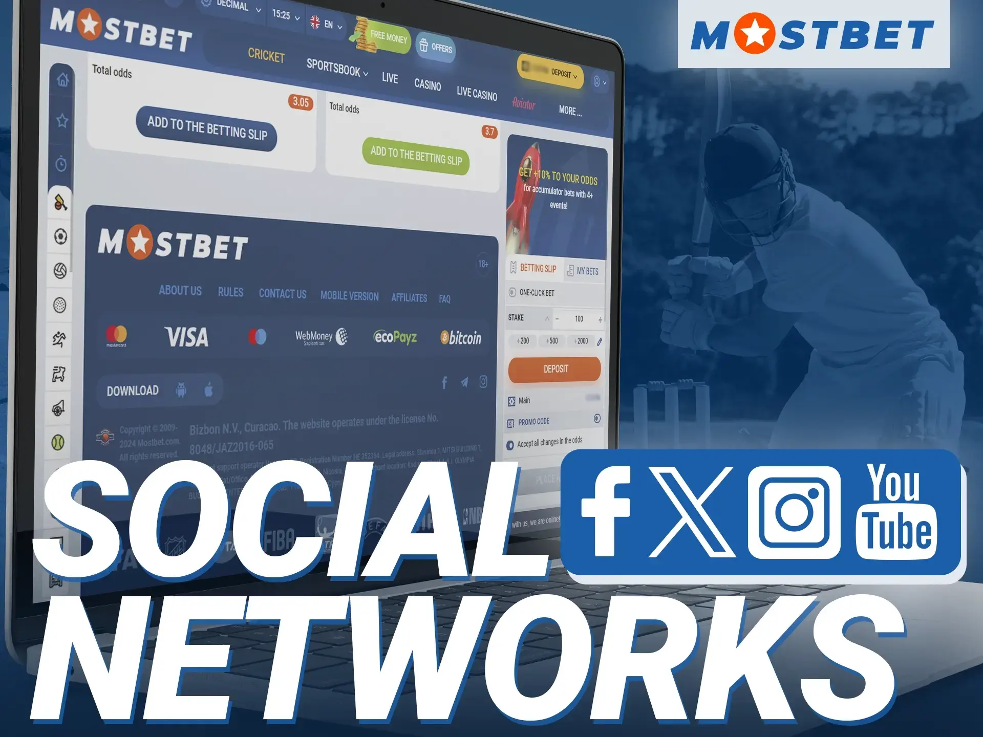 Follow Mostbet news on social media.