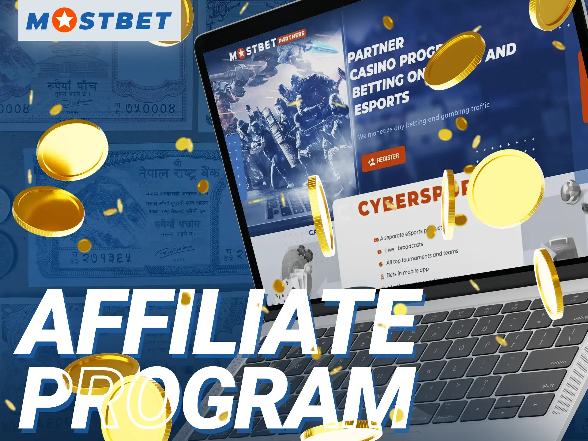 What are the conditions for participation in the affiliate program at the Mostbet online casino.