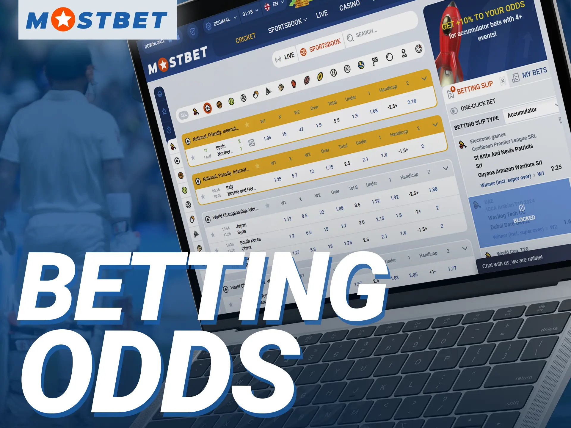 What betting odds are available at Mostbet online casino.