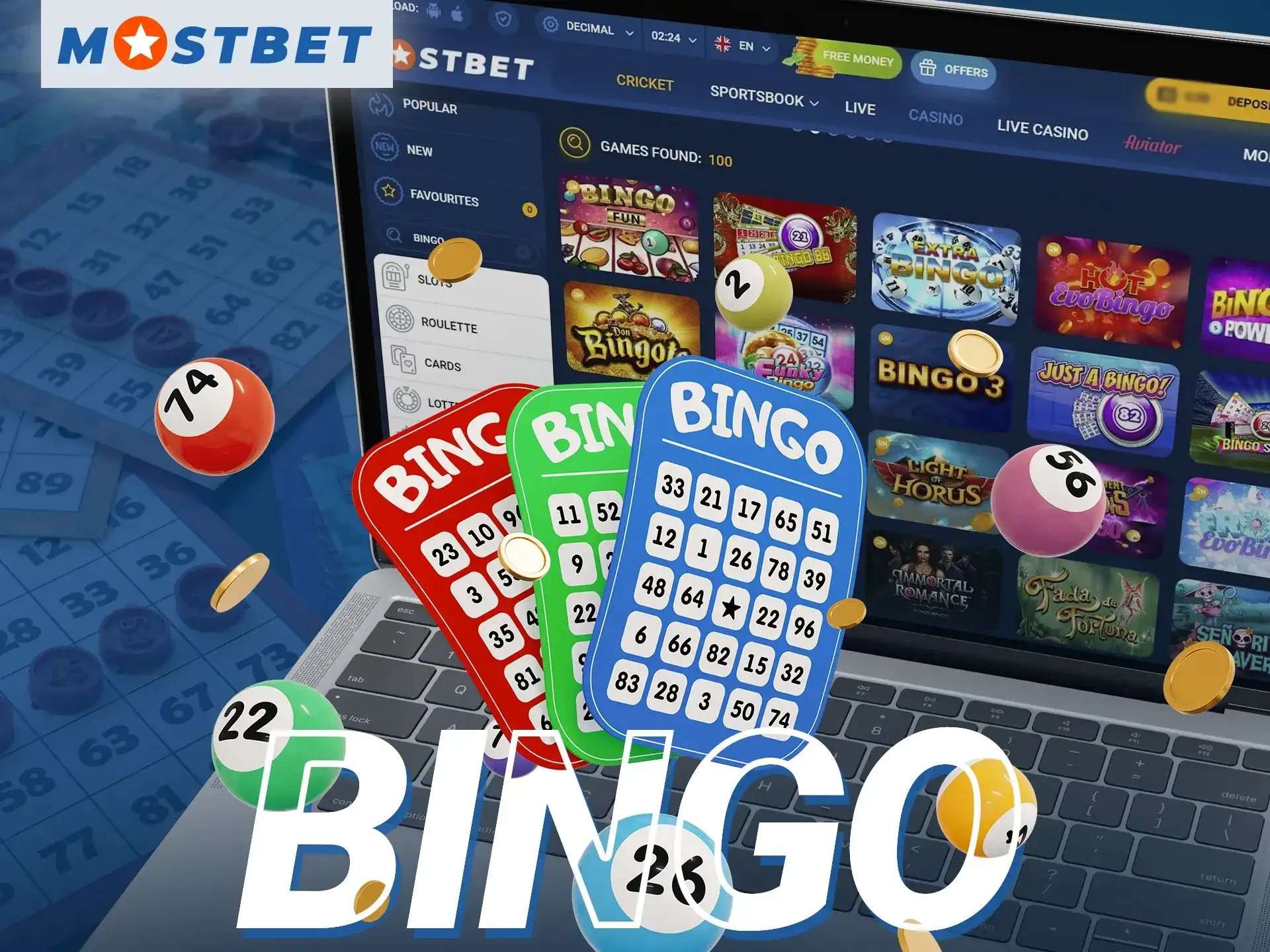 What themes of Online Bingo games are there in the Mostbet online casino.