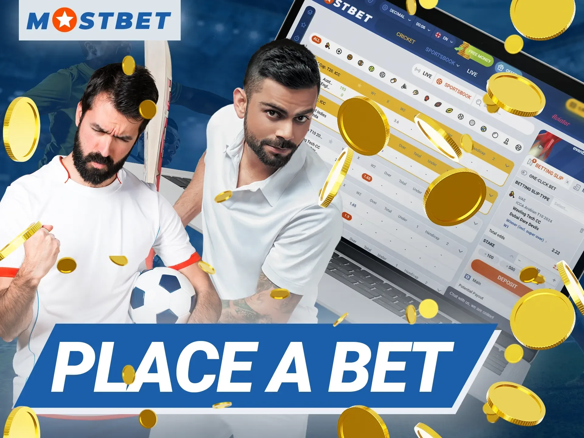 Instructions for users on how to place bets in the Mostbet online casino.