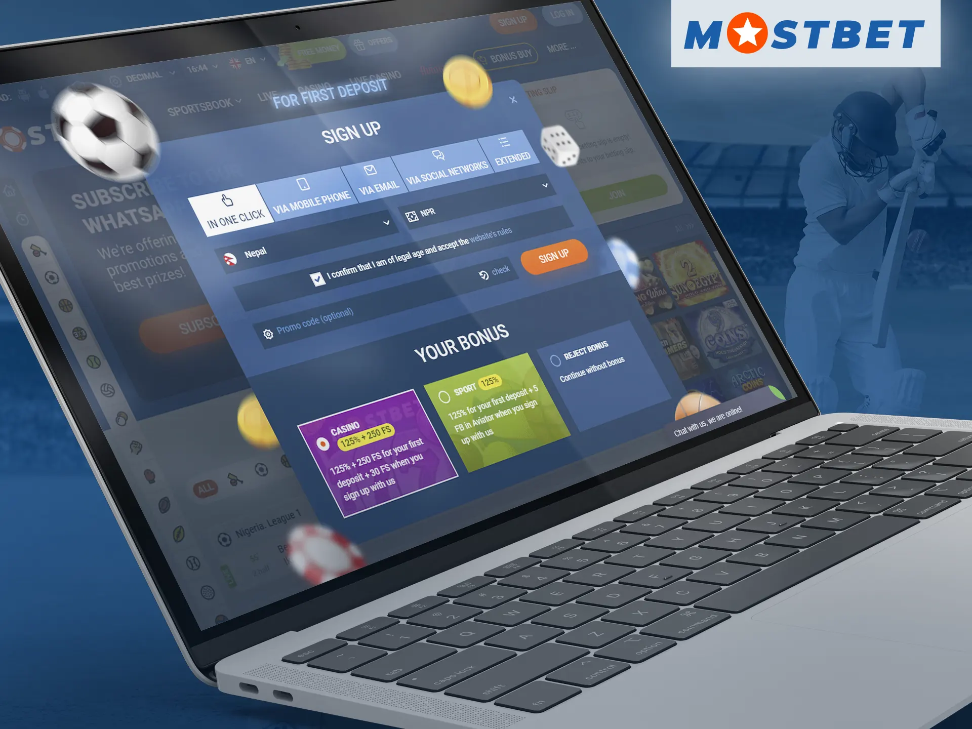 How can I create a new account at Mostbet online casino.