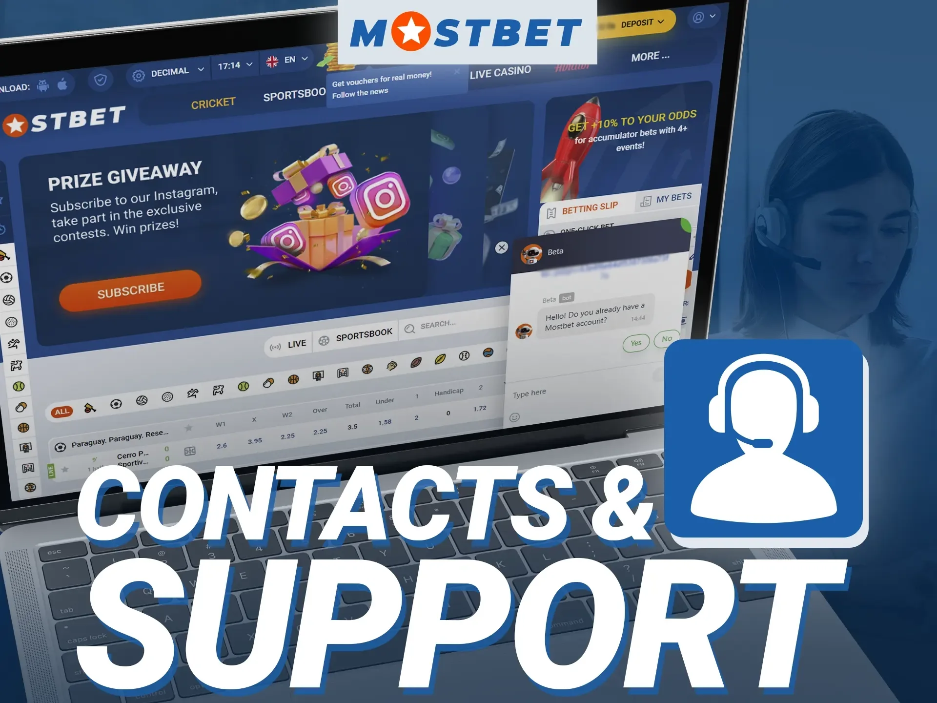 How can I contact the Mostbet online casino support team.