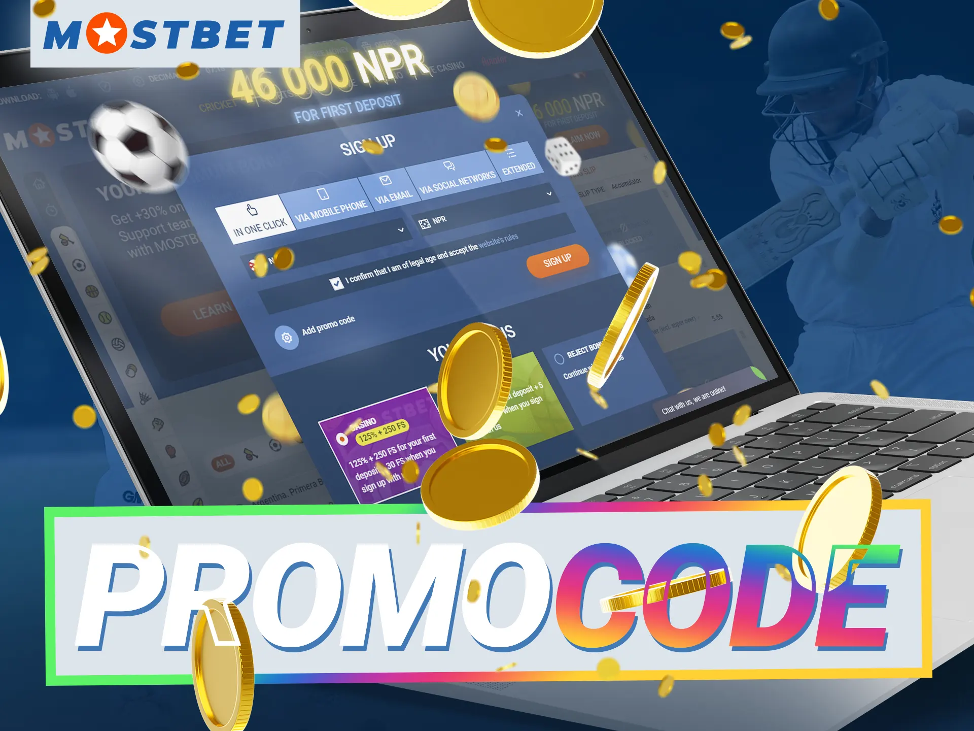 What advantages does a promotional code give to players at the Mostbet online casino.