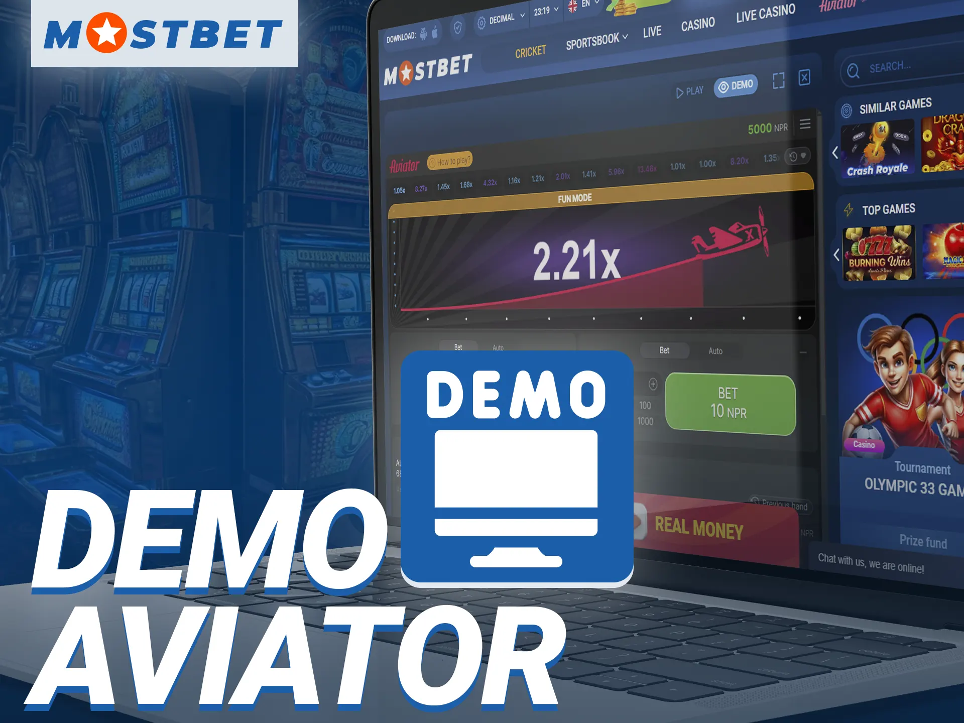 To understand the mechanism of Aviator at Mostbet, try the demo version of the game.