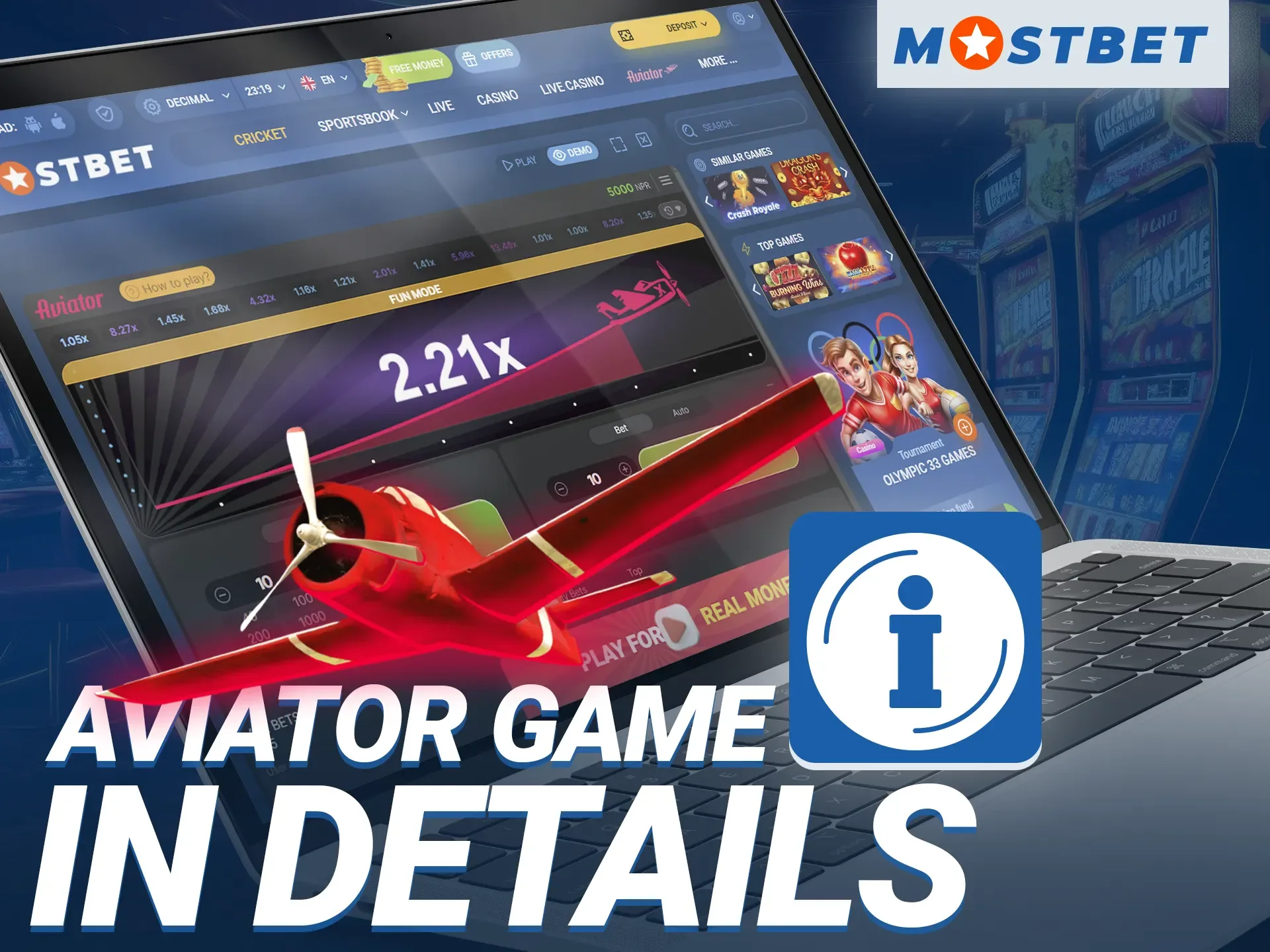 Find out more details about the Aviator game at Mostbet.