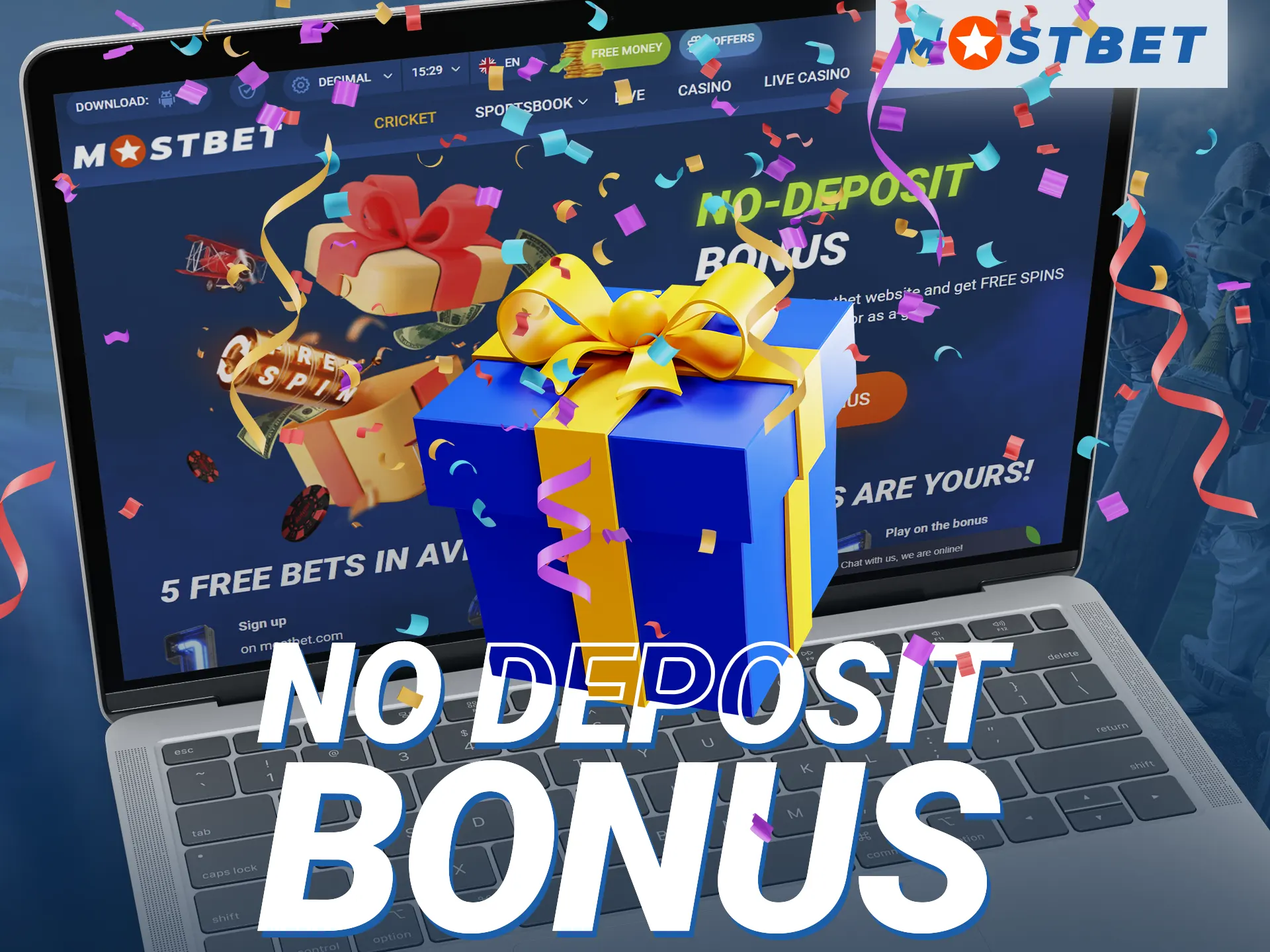 Get free spins and bets without funding your Mostbet account.