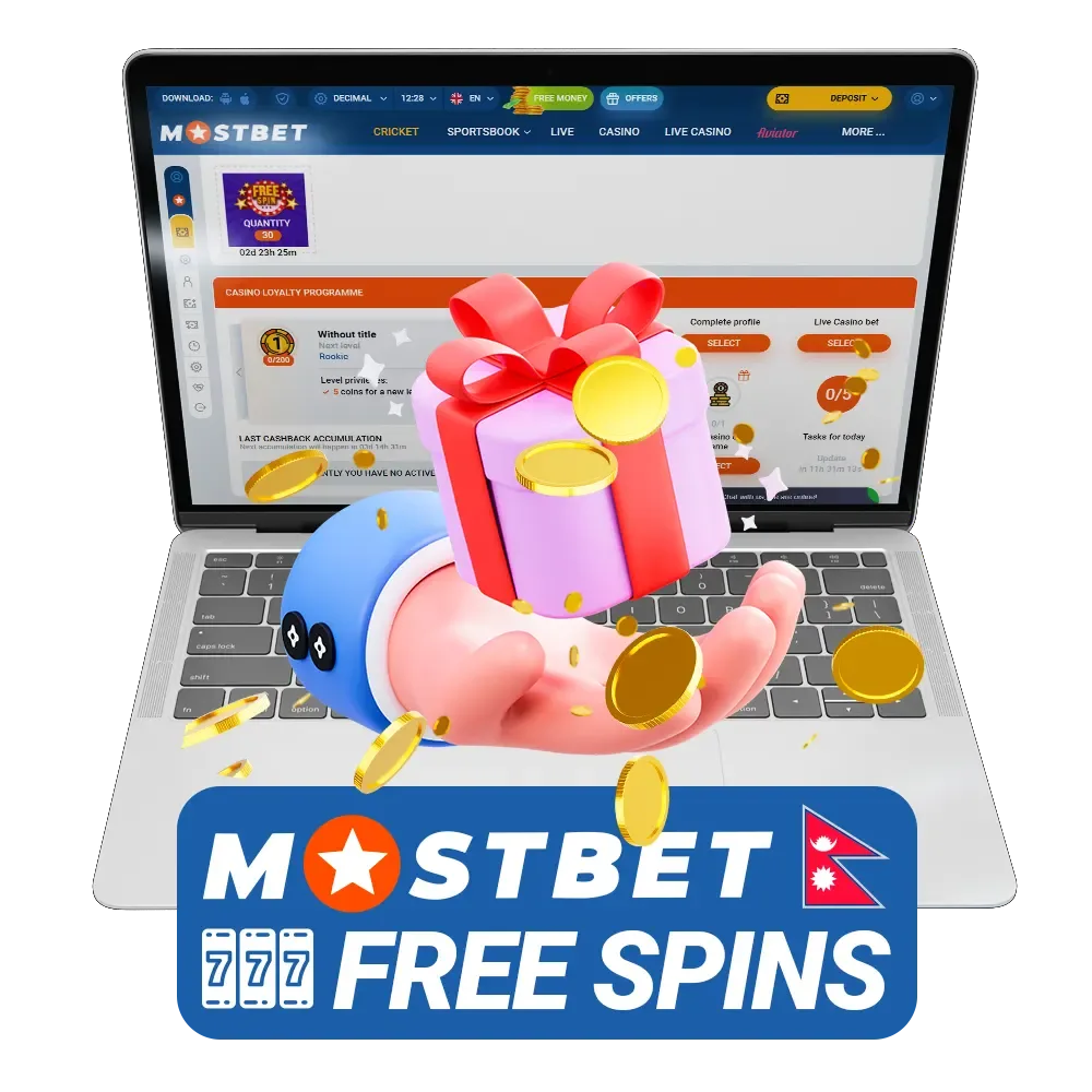 Meet the conditions to get free spins at Mostbet.