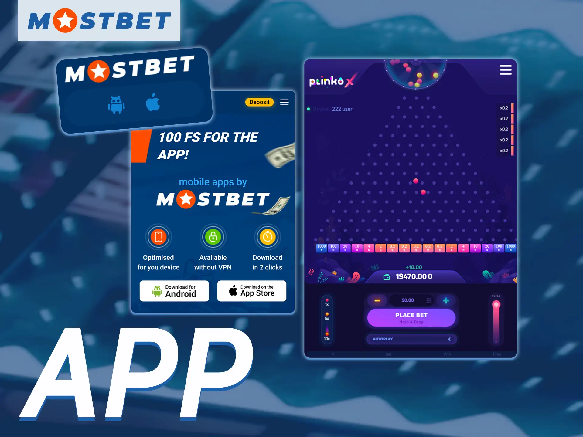 Play Plinko through the Mostbet mobile app or the PWA version.