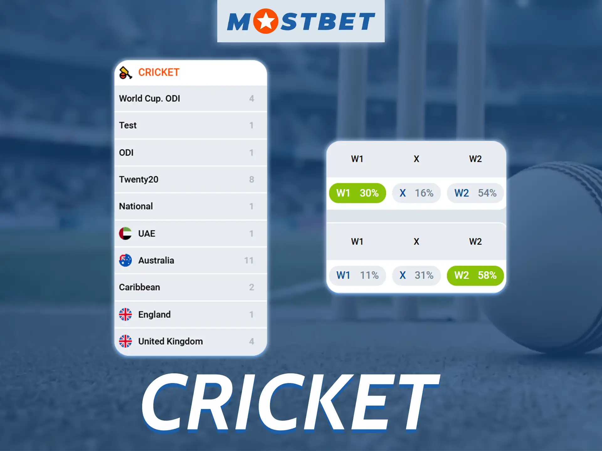Mostbet Nepal offers Toto betting on cricket events.