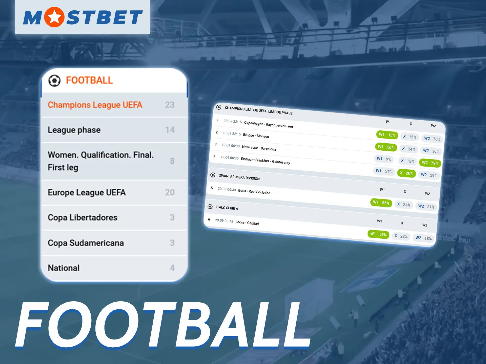 Mostbet Nepal offer TOTO draws on Football matches.