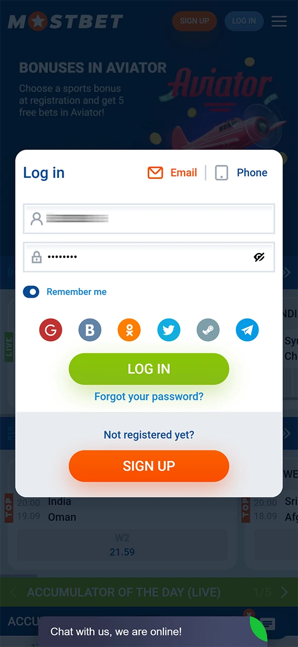 Log in to your account on the official Mostbet Nepal website.